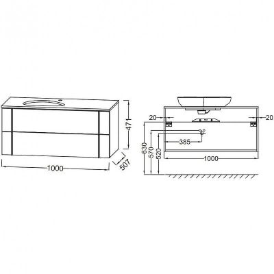 Тумба под раковину Jacob Delafon Nouvelle Vague 100 EB3040-E73 подвесная Фактурный дуб