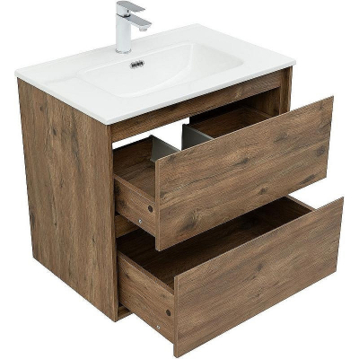 Тумба под раковину Aquanet Милан 70 336378 подвесная Дуб рустикальный