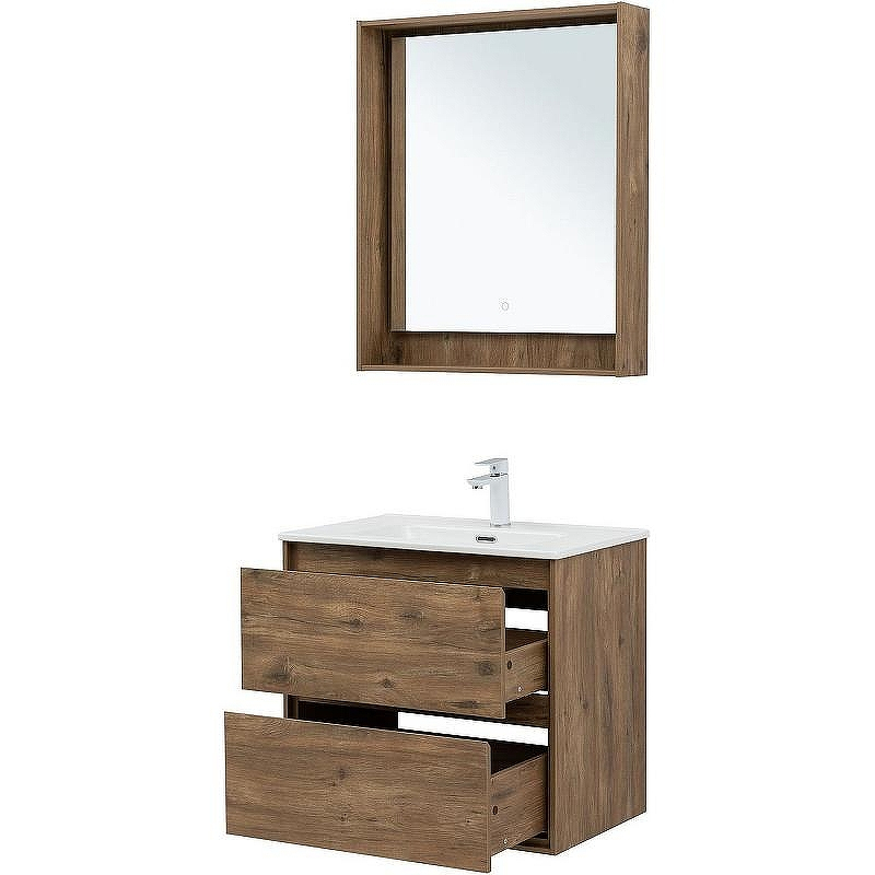 Тумба под раковину Aquanet Милан 70 336378 подвесная Дуб рустикальный, купить, цена, заказать, магазин, доставка, скидка, промокод, купить, цена, заказать, магазин, доставка, скидка, промокод