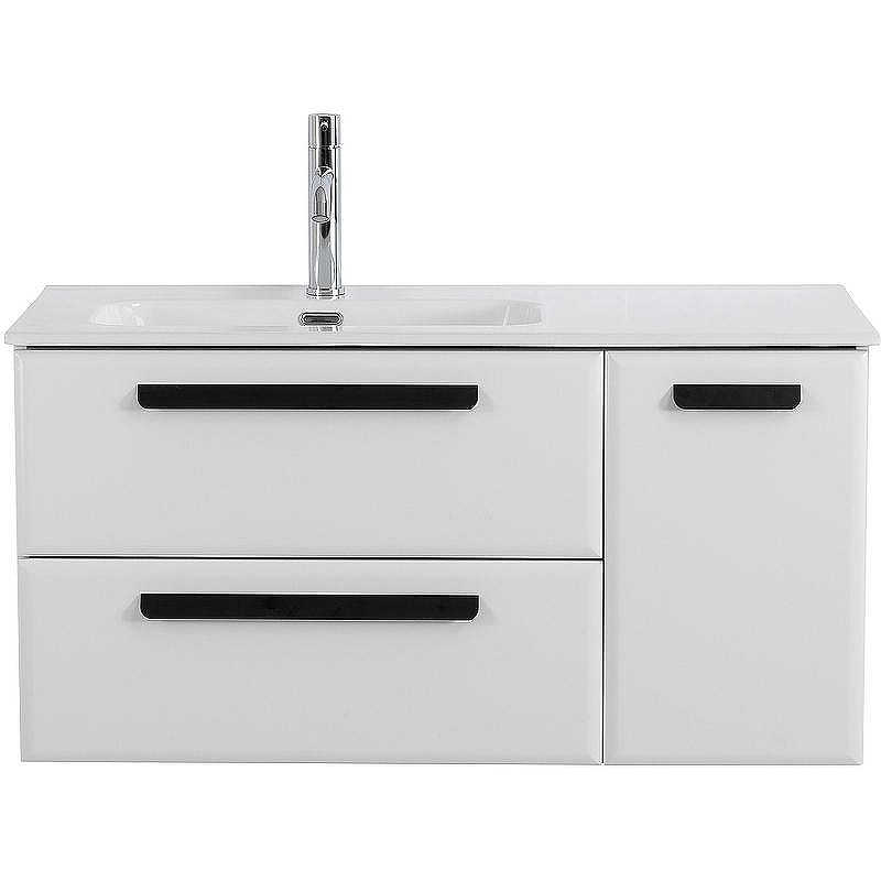 Тумба под раковину Cezares Eco-Cer-N 100 L ECO-CER-N-1000-2C-1A-SO-BL-L подвесная Bianco Lucido без ручек, купить, цена, заказать, магазин, доставка, скидка, промокод, купить, цена, заказать, магазин, доставка, скидка, промокод