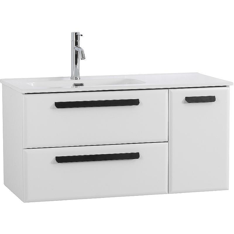 Тумба под раковину Cezares Eco-Cer-N 100 L ECO-CER-N-1000-2C-1A-SO-BL-L подвесная Bianco Lucido без ручек, купить, цена, заказать, магазин, доставка, скидка, промокод, купить, цена, заказать, магазин, доставка, скидка, промокод