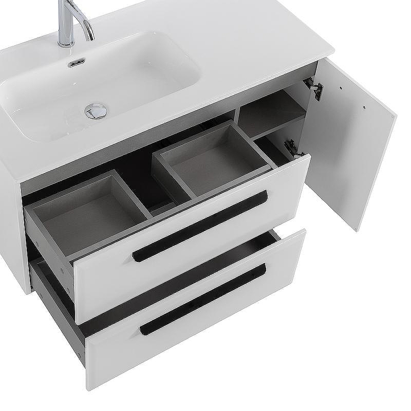 Тумба под раковину Cezares Eco-Cer-N 100 L ECO-CER-N-1000-2C-1A-SO-BL-L подвесная Bianco Lucido без ручек, купить, цена, заказать, магазин, доставка, скидка, промокод, купить, цена, заказать, магазин, доставка, скидка, промокод