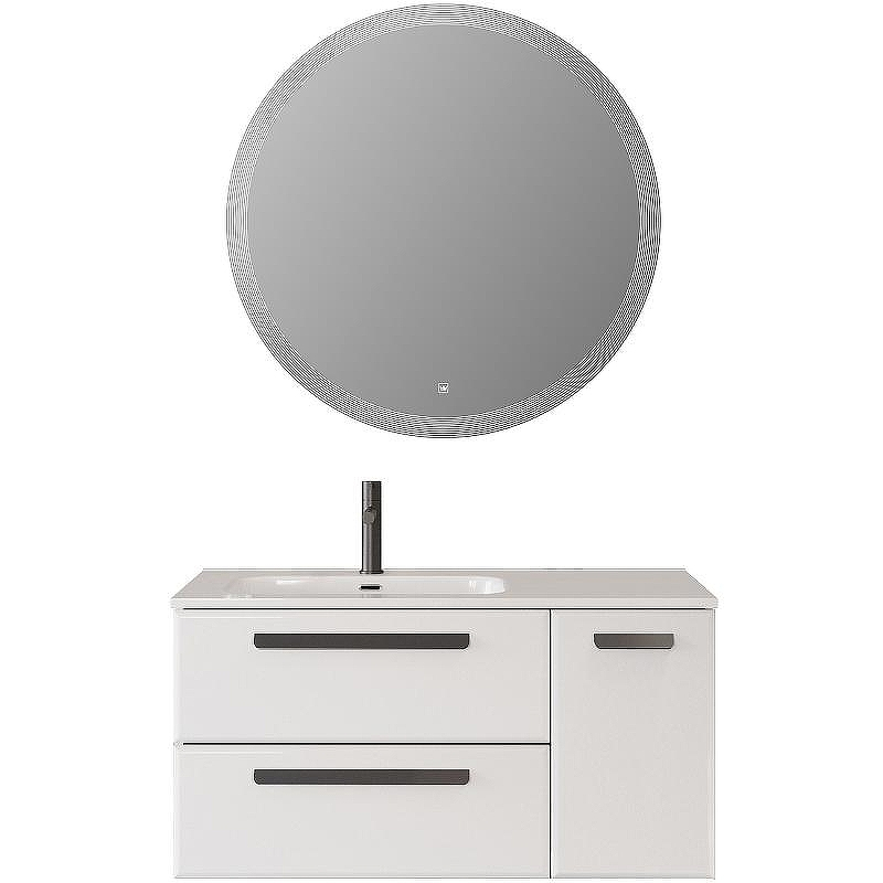 Тумба под раковину Cezares Eco-Cer-N 100 L ECO-CER-N-1000-2C-1A-SO-BL-L подвесная Bianco Lucido без ручек, купить, цена, заказать, магазин, доставка, скидка, промокод, купить, цена, заказать, магазин, доставка, скидка, промокод