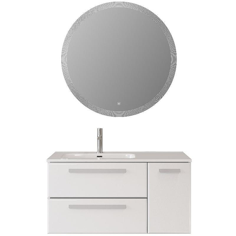 Тумба под раковину Cezares Eco-Cer-N 100 L ECO-CER-N-1000-2C-1A-SO-BL-L подвесная Bianco Lucido без ручек, купить, цена, заказать, магазин, доставка, скидка, промокод, купить, цена, заказать, магазин, доставка, скидка, промокод