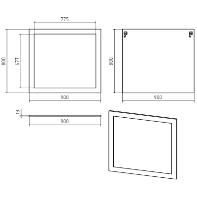 Зеркало Misty Купер 90 П-Куп02090-012 Белое