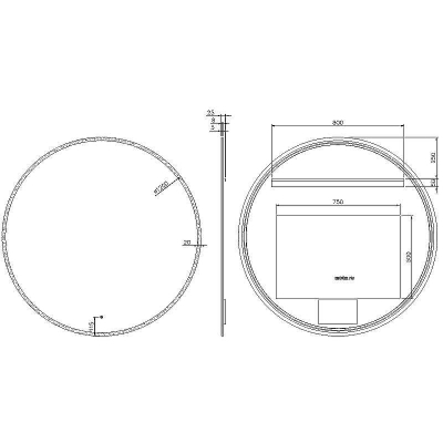 Зеркало Boheme Modern 120 545-120-CR с подсветкой Хром с сенсорным выключателем и подогревом