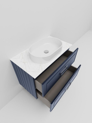 Тумба под раковину La Fenice Cubo Twin 100 FNC-01-CUB-BG-100-2 подвесная Синяя матовая