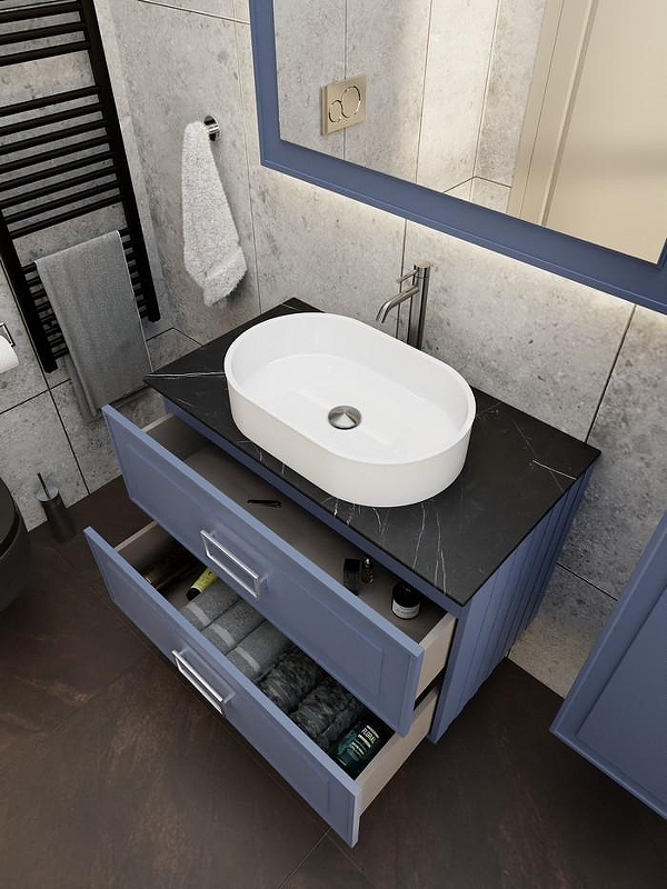 Тумба под раковину La Fenice Cubo Twin 100 FNC-01-CUB-BG-100-2 подвесная Синяя матовая, купить, цена, заказать, магазин, доставка, скидка, промокод, купить, цена, заказать, магазин, доставка, скидка, промокод