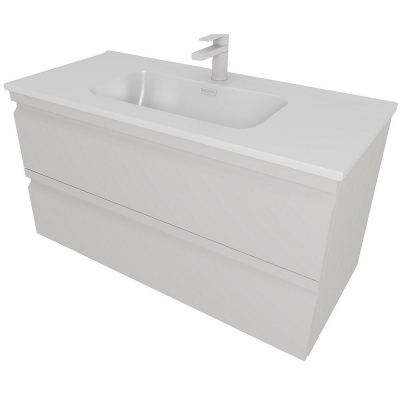 Тумба с раковиной Aquatek Вега 100 AQ77100-LG подвесная Серый туман