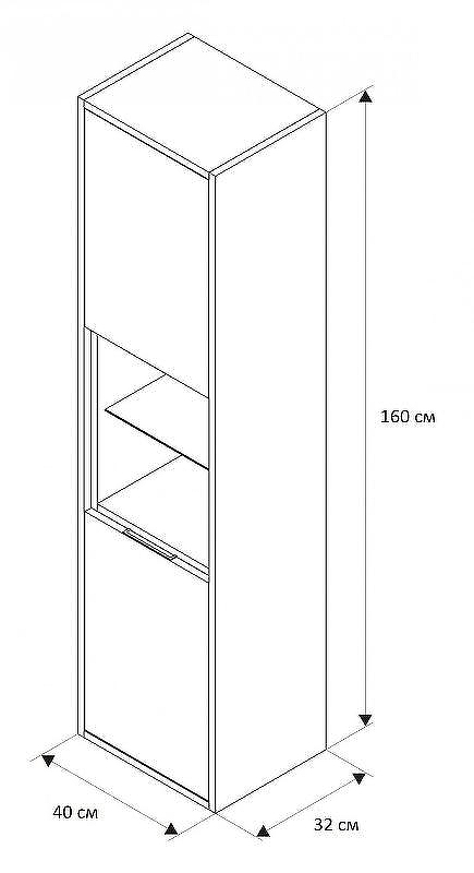 Шкаф пенал Excellent Tuto 40 MLEX.0201.400.GRBL подвесной Серый Дуб, купить, цена, заказать, магазин, доставка, скидка, промокод, купить, цена, заказать, магазин, доставка, скидка, промокод
