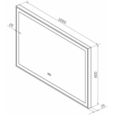 Зеркало Misty Веритате 100 ВЕР-02-100/60-14 с подсветкой с сенсорным выключателем и подогревом