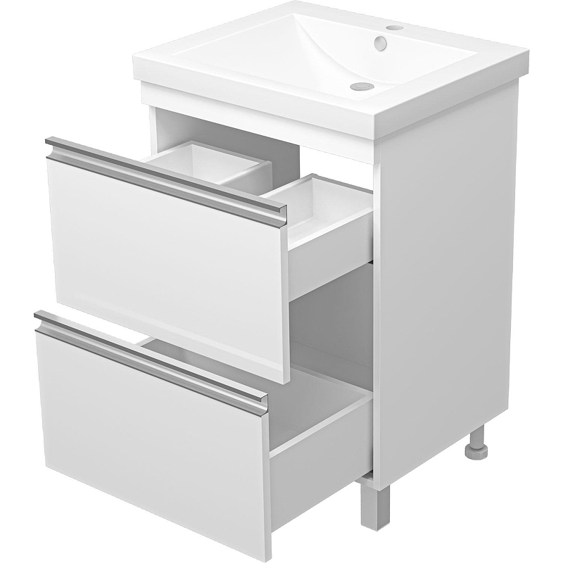 Тумба с раковиной Misty Ингрид 60 УТ000015039 Белая, купить, цена, заказать, магазин, доставка, скидка, промокод, купить, цена, заказать, магазин, доставка, скидка, промокод