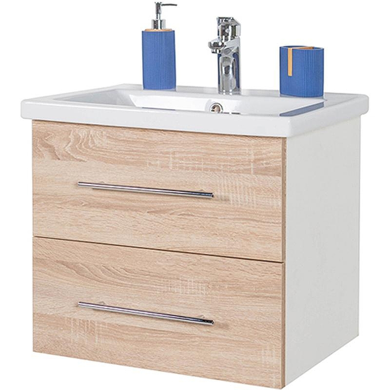 Тумба с раковиной Orange Бриз 60 Br-60TUW+Ra подвесная Дуб Белая, купить, цена, заказать, магазин, доставка, скидка, промокод, купить, цена, заказать, магазин, доставка, скидка, промокод