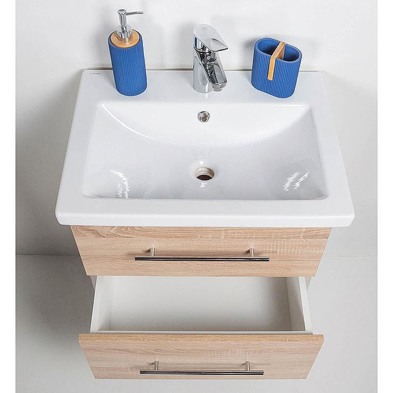 Тумба с раковиной Orange Бриз 60 Br-60TUW+Ra подвесная Дуб Белая, купить, цена, заказать, магазин, доставка, скидка, промокод, купить, цена, заказать, магазин, доставка, скидка, промокод