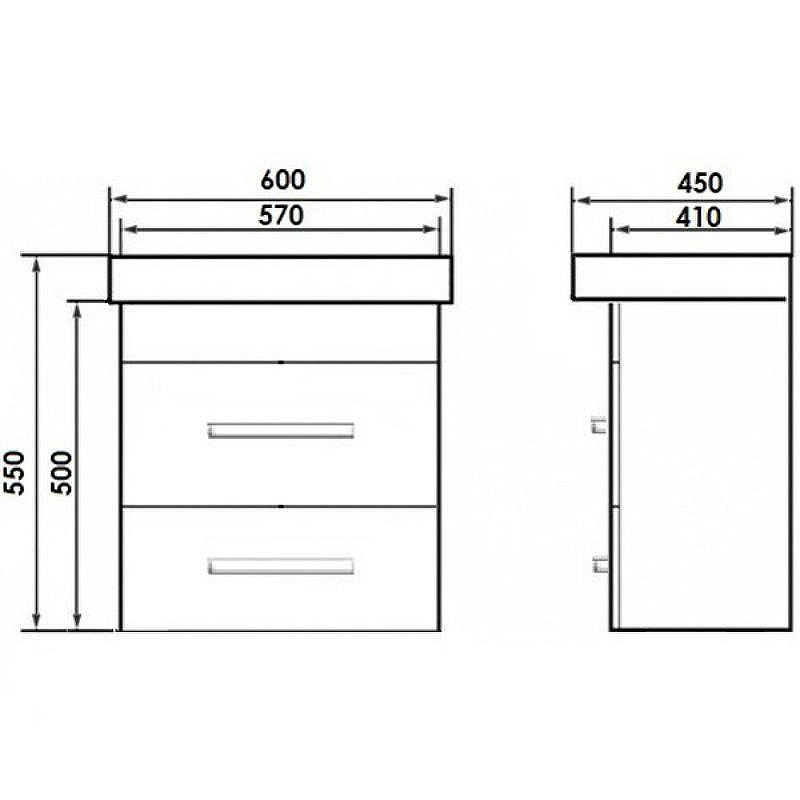 Тумба с раковиной Orange Бриз 60 Br-60TUW+Ra подвесная Дуб Белая, купить, цена, заказать, магазин, доставка, скидка, промокод, купить, цена, заказать, магазин, доставка, скидка, промокод