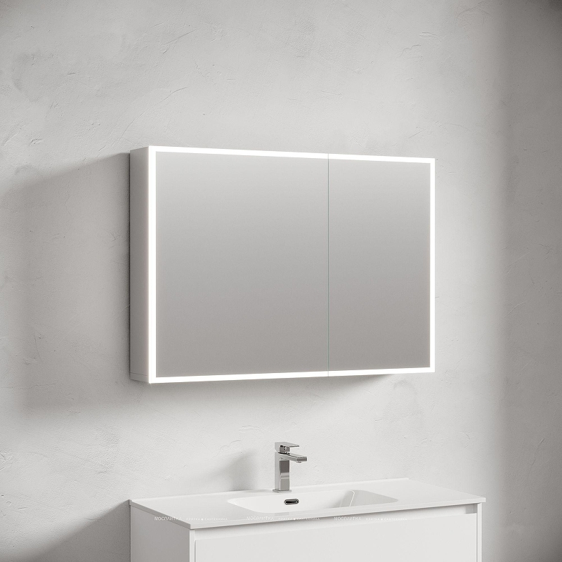 Зеркальный шкаф Sancos Evoke 100 SC80100 с подсветкой цвет Серый, купить, цена, заказать, магазин, доставка, скидка, промокод, купить, цена, заказать, магазин, доставка, скидка, промокод