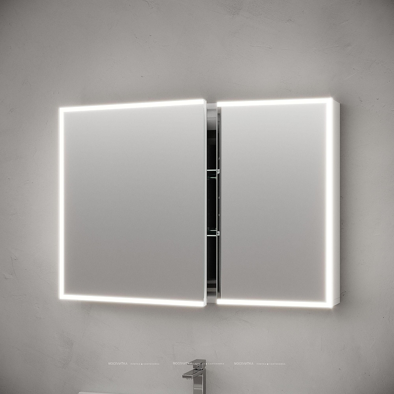 Зеркальный шкаф Sancos Evoke 100 SC80100 с подсветкой цвет Серый, купить, цена, заказать, магазин, доставка, скидка, промокод, купить, цена, заказать, магазин, доставка, скидка, промокод