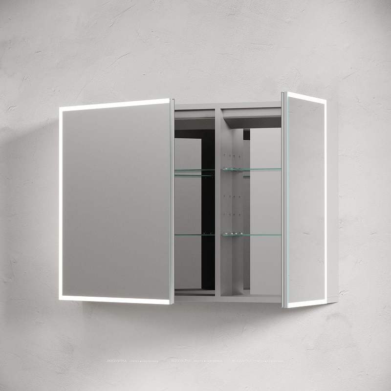 Зеркальный шкаф Sancos Evoke 100 SC80100 с подсветкой цвет Серый, купить, цена, заказать, магазин, доставка, скидка, промокод, купить, цена, заказать, магазин, доставка, скидка, промокод