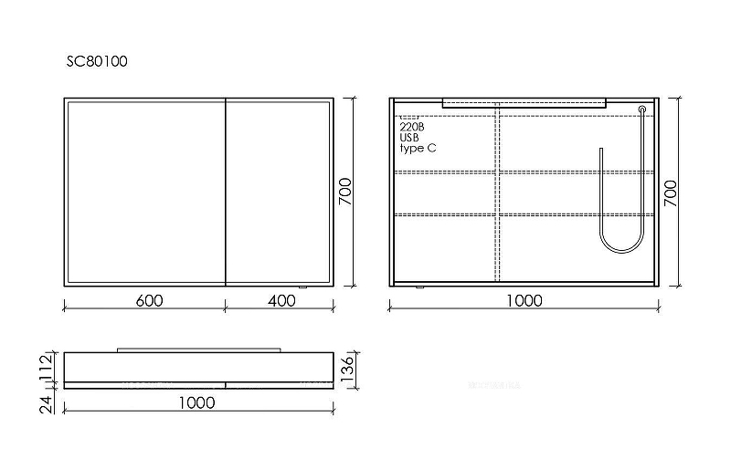 Зеркальный шкаф Sancos Evoke 100 SC80100 с подсветкой цвет Серый, купить, цена, заказать, магазин, доставка, скидка, промокод, купить, цена, заказать, магазин, доставка, скидка, промокод