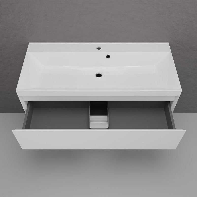 Тумба под раковину Style Line Манхэттен 100 ЛС-00002356 подвесная цвет Белый матовый, купить, цена, заказать, магазин, доставка, скидка, промокод, купить, цена, заказать, магазин, доставка, скидка, промокод