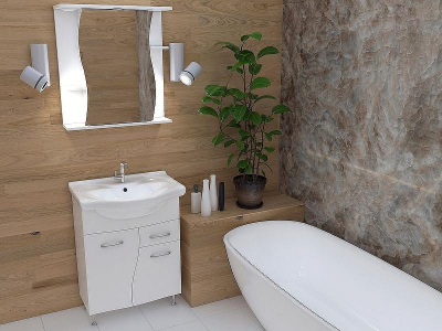 Зеркальный шкаф Stella Polar Волна Верея 60 SP-00000048 с подсветкой Белый