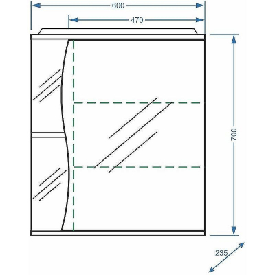 Зеркальный шкаф Stella Polar Волна Верея 60 SP-00000048 с подсветкой Белый