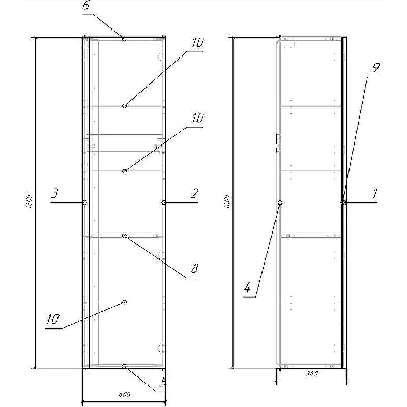 Шкаф пенал Cersanit Moduo 40 SB-SL-MOD/Wh подвесной Белый, купить, цена, заказать, магазин, доставка, скидка, промокод, купить, цена, заказать, магазин, доставка, скидка, промокод