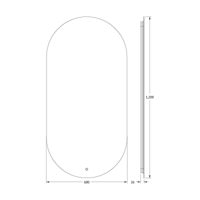 Зеркало Defesto Opti 60х120 DF 2916S с подсветкой 31W-3000K/Сенсорный выключатель/Теплый белый свет