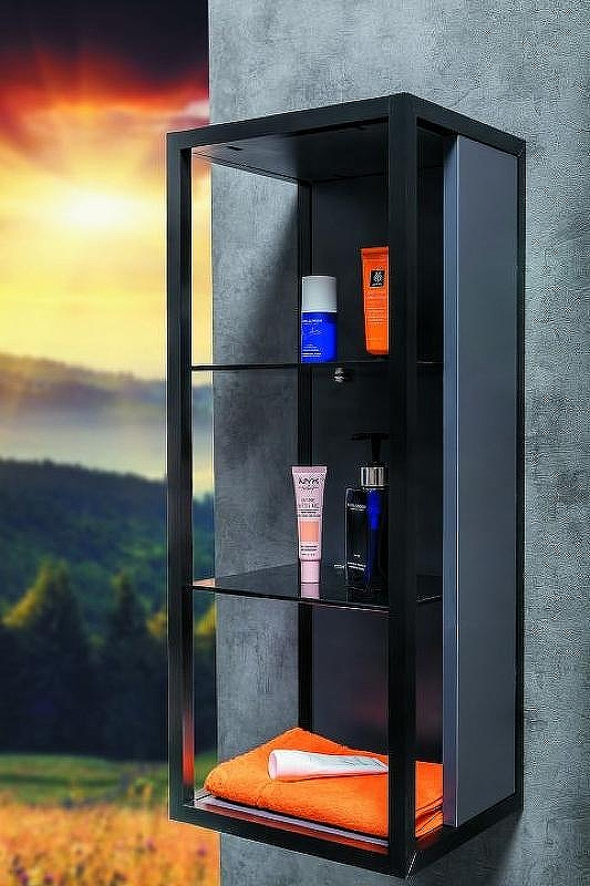 Шкаф пенал Boheme Armadi Art Loft 30 895-A подвесной Антрацит Черный, купить, цена, заказать, магазин, доставка, скидка, промокод, купить, цена, заказать, магазин, доставка, скидка, промокод