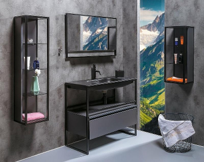 Шкаф пенал Boheme Armadi Art Loft 30 895-A подвесной Антрацит Черный