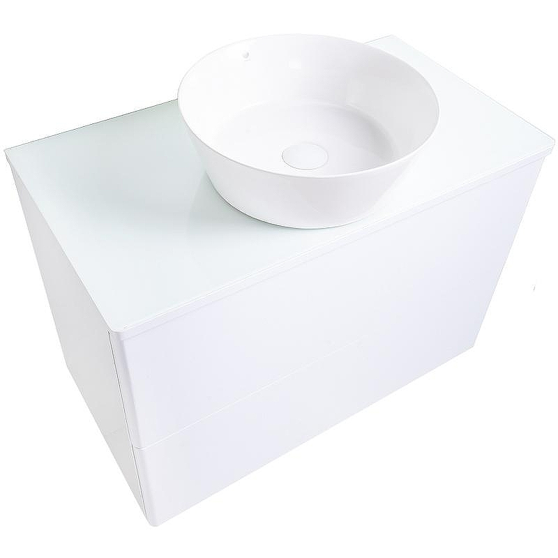 Тумба с раковиной Orange Otto 75 Ot-75TuGLASS+B08-360W подвесная Белый глянец, купить, цена, заказать, магазин, доставка, скидка, промокод, купить, цена, заказать, магазин, доставка, скидка, промокод