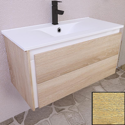 Тумба с раковиной SanVit Линк 80 klink080 с фактурой под дерево подвесная Карпатская ель