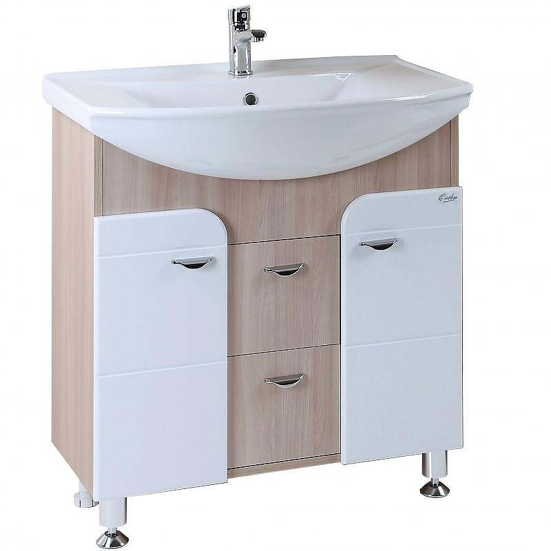 Тумба под раковину Onika Стиль 75 Светлый ясень Белый, купить, цена, заказать, магазин, доставка, скидка, промокод, купить, цена, заказать, магазин, доставка, скидка, промокод