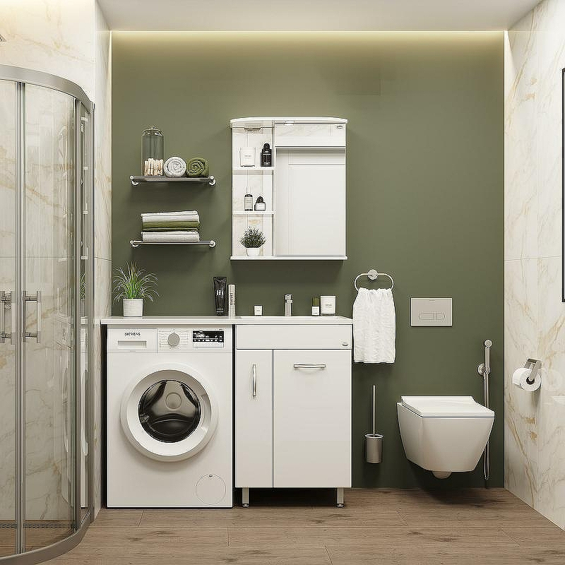 Зеркальный шкаф Onika Карина 60.01 R 206010 с подсветкой Белый, купить, цена, заказать, магазин, доставка, скидка, промокод, купить, цена, заказать, магазин, доставка, скидка, промокод