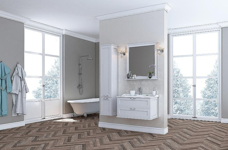 Тумба под раковину Aquaton Леон 80 1A186301LBPS0 подвесная Дуб белый, купить, цена, заказать, магазин, доставка, скидка, промокод, купить, цена, заказать, магазин, доставка, скидка, промокод