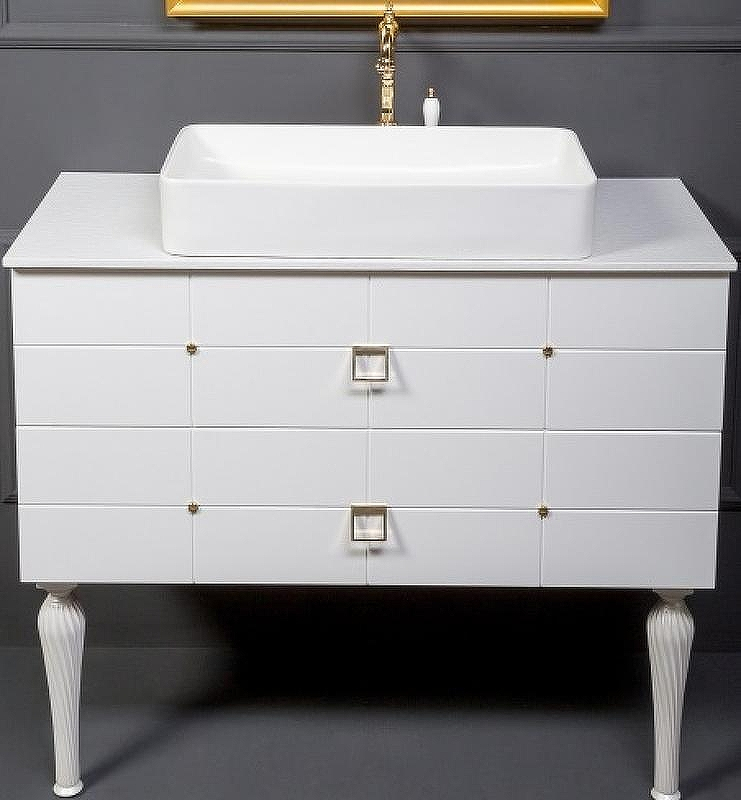 Тумба под раковину Boheme Armadi Art Vallessi Avangarde Piazza 80 841-080-WG подвесная Белый Золото, купить, цена, заказать, магазин, доставка, скидка, промокод, купить, цена, заказать, магазин, доставка, скидка, промокод