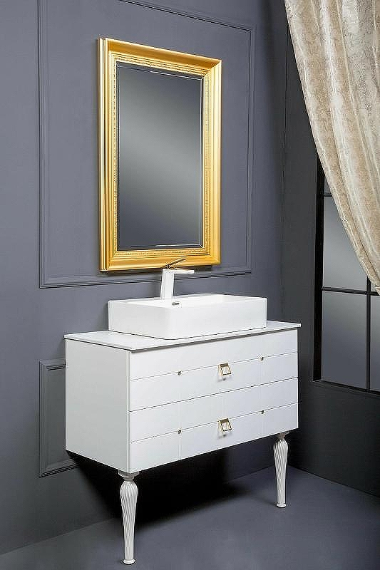 Тумба под раковину Boheme Armadi Art Vallessi Avangarde Piazza 80 841-080-WG подвесная Белый Золото, купить, цена, заказать, магазин, доставка, скидка, промокод, купить, цена, заказать, магазин, доставка, скидка, промокод