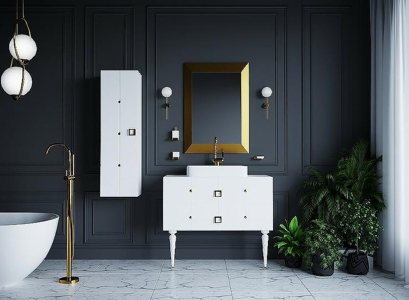 Тумба под раковину Boheme Armadi Art Vallessi Avangarde Piazza 80 841-080-WG подвесная Белый Золото, купить, цена, заказать, магазин, доставка, скидка, промокод, купить, цена, заказать, магазин, доставка, скидка, промокод