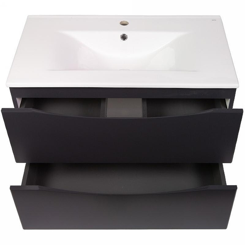 Тумба с раковиной Bond Wave 80 T01807-S05W подвесная Графит матовый, купить, цена, заказать, магазин, доставка, скидка, промокод, купить, цена, заказать, магазин, доставка, скидка, промокод