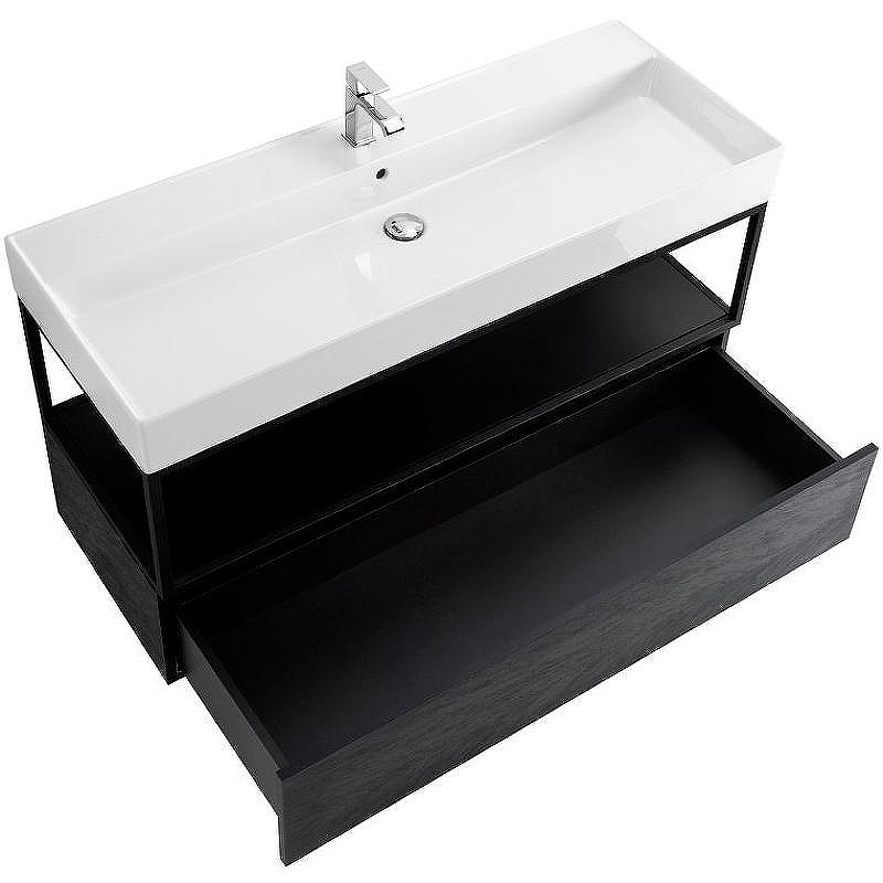 Консоль под раковину Cezares Cadro 120 CADRO-120/46/30-1C-SO-MET-ST Черная матовая, купить, цена, заказать, магазин, доставка, скидка, промокод, купить, цена, заказать, магазин, доставка, скидка, промокод