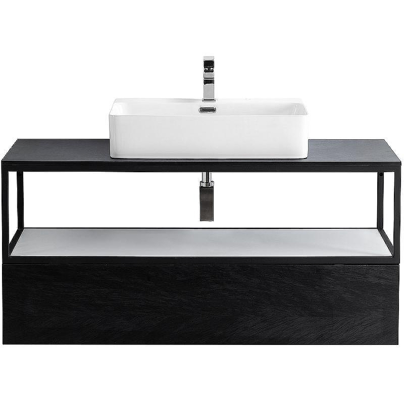 Консоль под раковину Cezares Cadro 120 CADRO-120/46/30-1C-SO-MET-ST Черная матовая, купить, цена, заказать, магазин, доставка, скидка, промокод, купить, цена, заказать, магазин, доставка, скидка, промокод