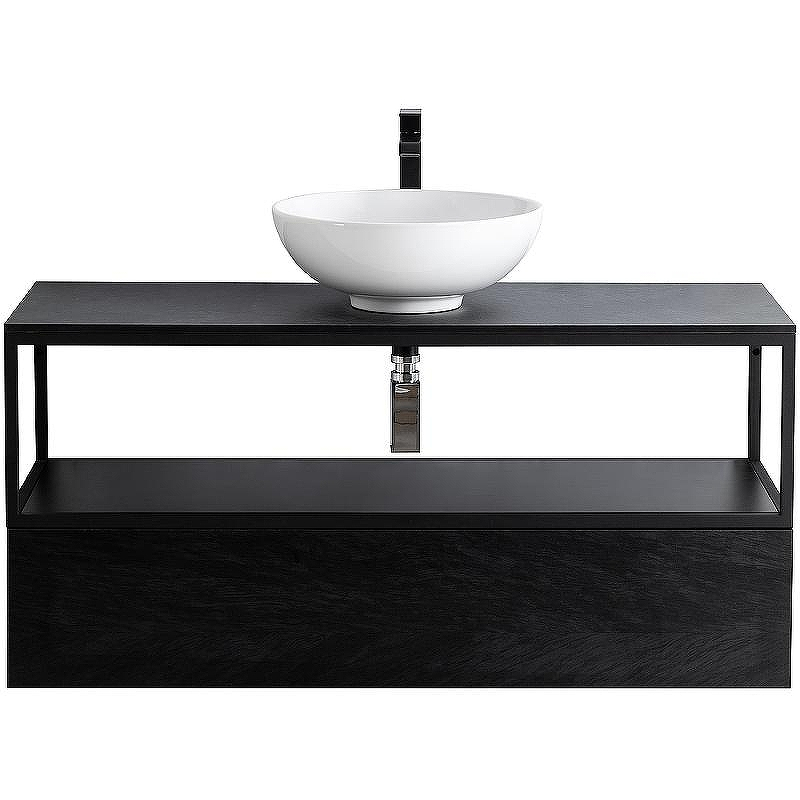 Консоль под раковину Cezares Cadro 120 CADRO-120/46/30-1C-SO-MET-ST Черная матовая, купить, цена, заказать, магазин, доставка, скидка, промокод, купить, цена, заказать, магазин, доставка, скидка, промокод