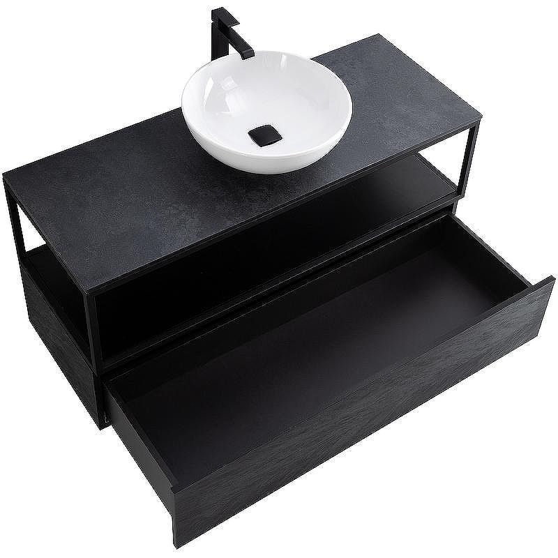 Консоль под раковину Cezares Cadro 120 CADRO-120/46/30-1C-SO-MET-ST Черная матовая, купить, цена, заказать, магазин, доставка, скидка, промокод, купить, цена, заказать, магазин, доставка, скидка, промокод