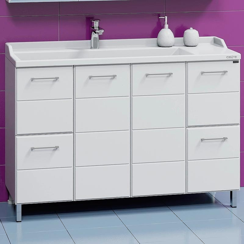 Тумба под раковину СанТа Омега 120 207043 Белая, купить, цена, заказать, магазин, доставка, скидка, промокод, купить, цена, заказать, магазин, доставка, скидка, промокод