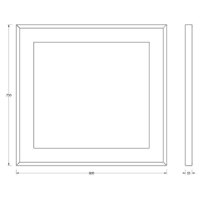 Зеркало Evoform Ledside 75х80 Сталь