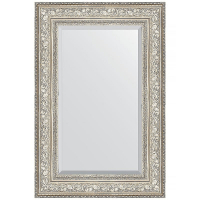 Зеркало Evoform Exclusive 90х60 BY 3426 с фацетом в багетной раме - Виньетка серебро 109, купить, цена, заказать, магазин, доставка, скидка, промокод, купить, цена, заказать, магазин, доставка, скидка, промокод