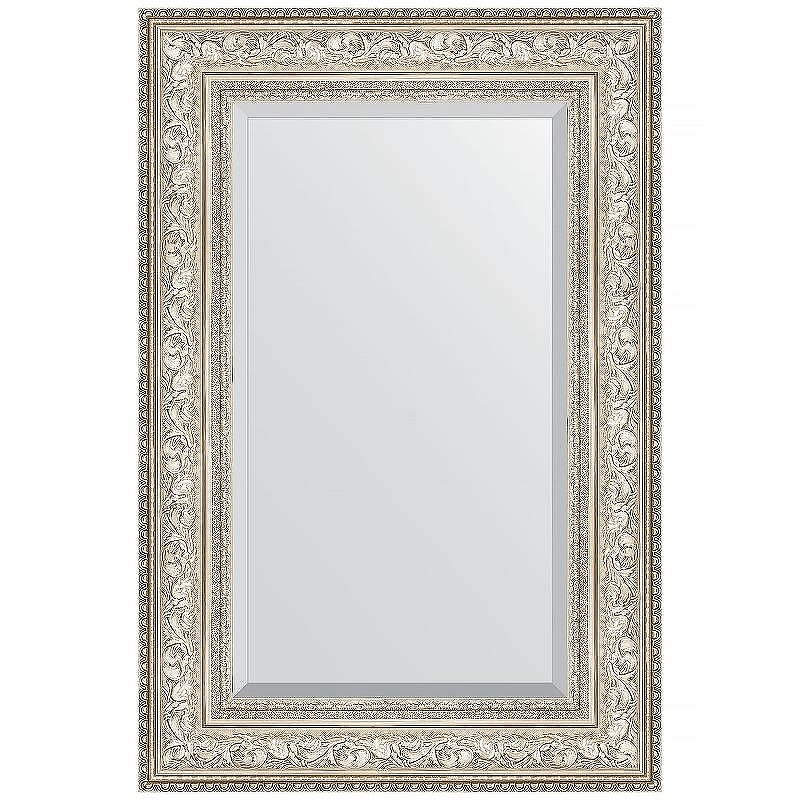 Зеркало Evoform Exclusive 90х60 BY 3426 с фацетом в багетной раме - Виньетка серебро 109, купить, цена, заказать, магазин, доставка, скидка, промокод, купить, цена, заказать, магазин, доставка, скидка, промокод