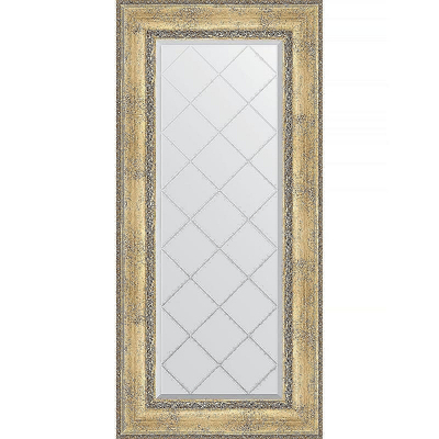 Зеркало Evoform Exclusive-G 132х62 BY 4084 с гравировкой в багетной раме - Состаренное серебро с орнаментом 120