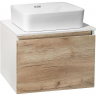 Тумба под раковину Runo Бари 60 00-00001374 подвесная Крафт дуб Белая, купить, цена, заказать, магазин, доставка, скидка, промокод, купить, цена, заказать, магазин, доставка, скидка, промокод