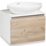 Тумба под раковину Runo Бари 60 00-00001374 подвесная Крафт дуб Белая, купить, цена, заказать, магазин, доставка, скидка, промокод, купить, цена, заказать, магазин, доставка, скидка, промокод